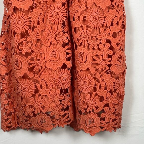 Lulus Mini Dress Love Poem Coral Orange Lace- S NWT - Picture 10 of 12